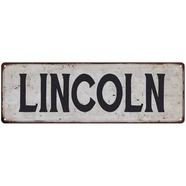 LINCOLN Vintage Look Rustic Metal Sign City State 106180041123